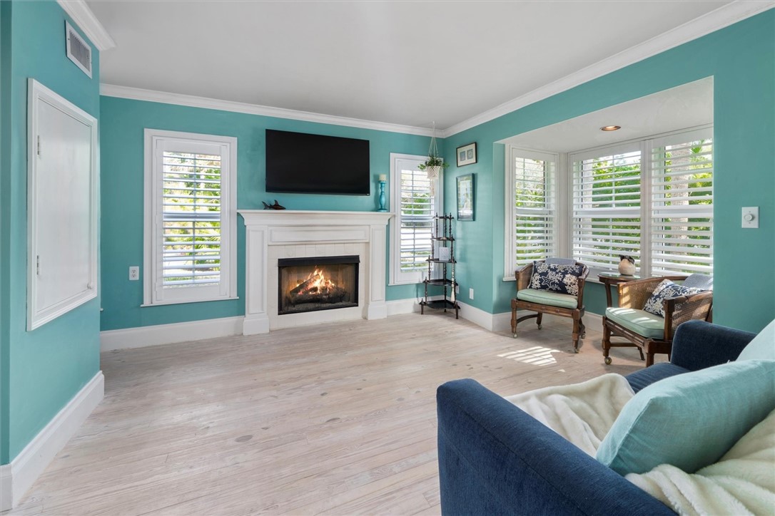 Living area with gas propane fireplace