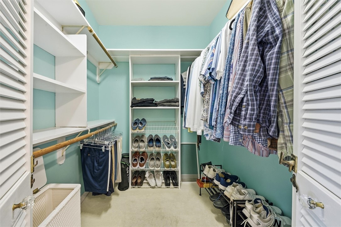 Spacious dressing room off primary bedroom