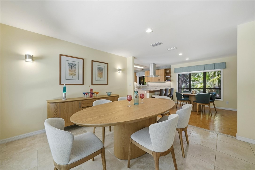 Formal Dining room with recessed lighting