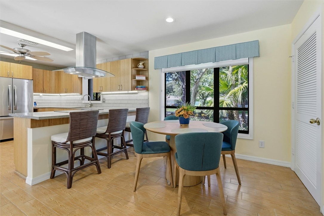 Breakfast area off kitchen with extra pantry stora