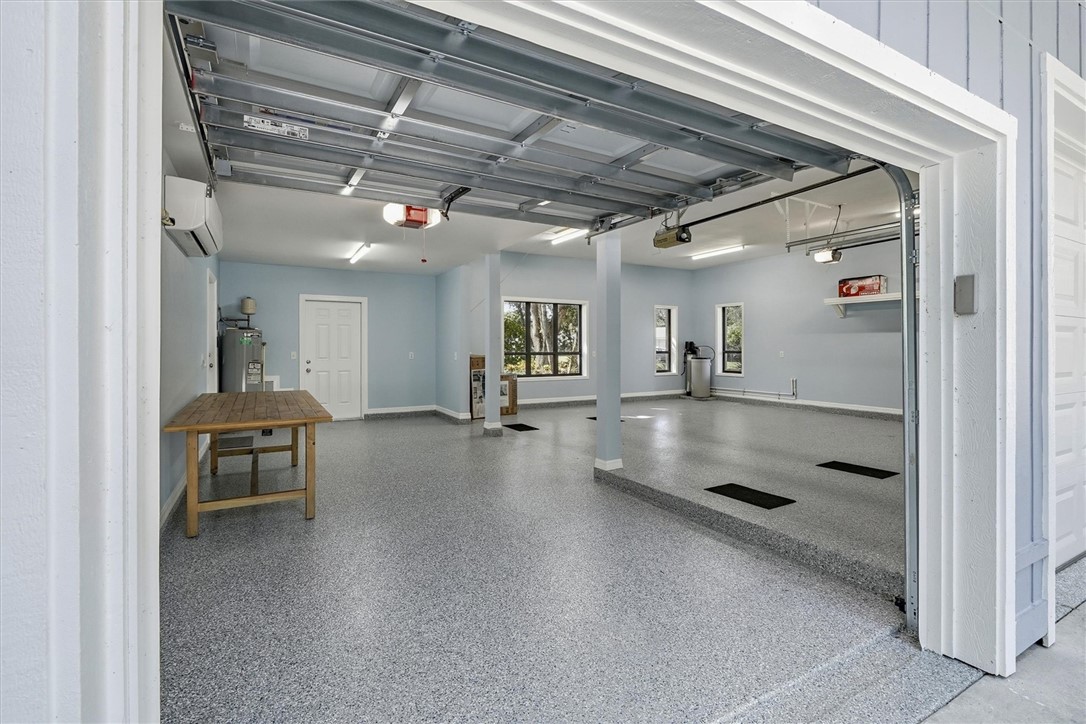 3+ car garage with wall mounted air conditioner