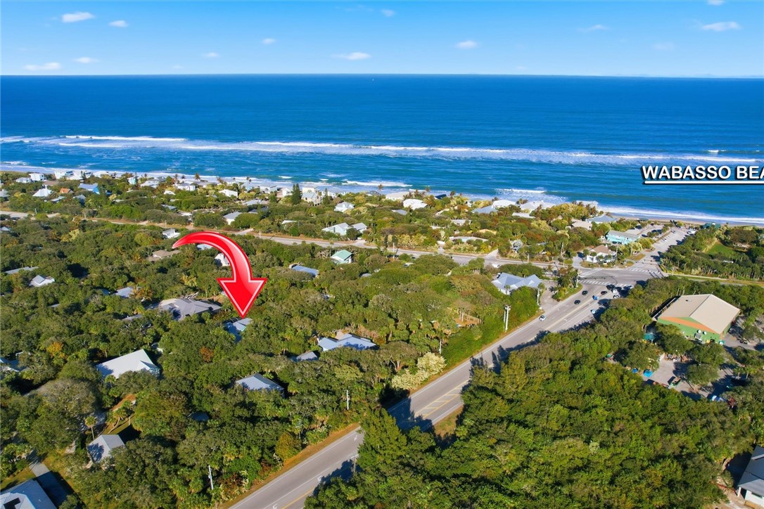 Aerial view of home, 9 homes from deeded beach acc