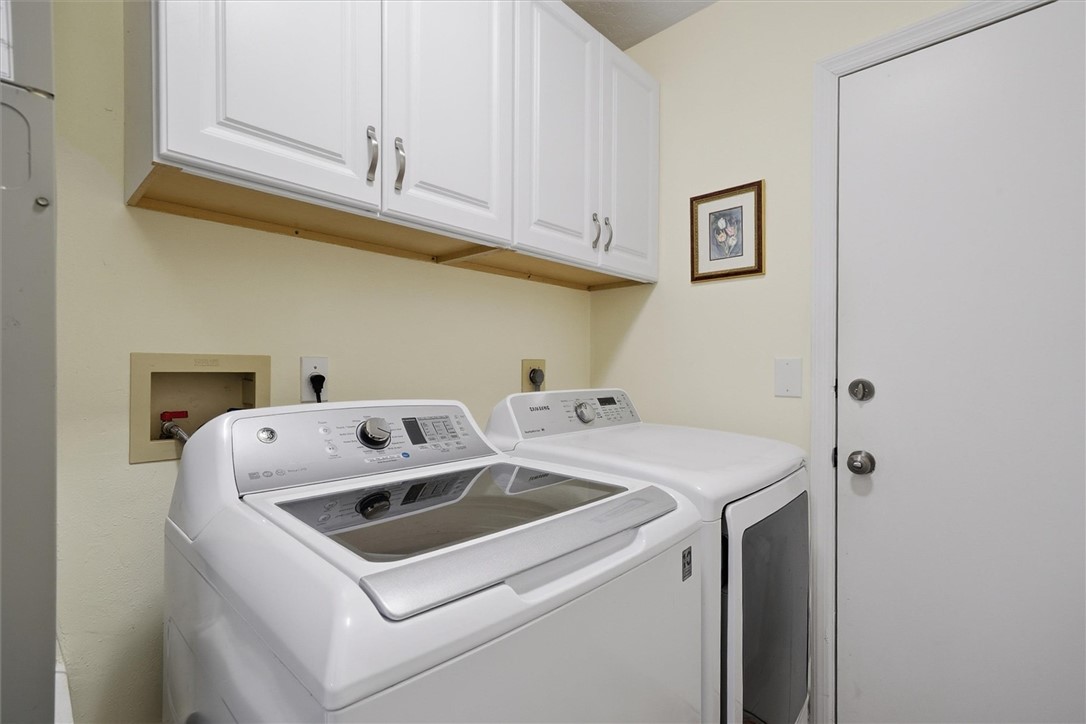Laundry area with cabinet space and independent wa