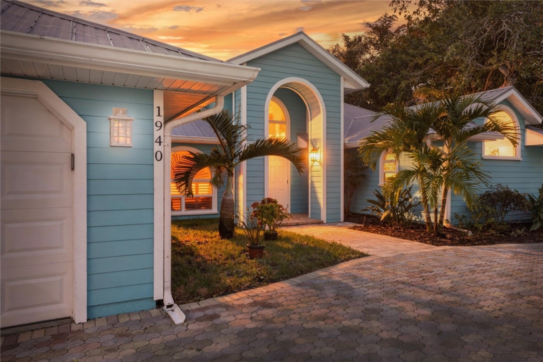 Front of property at dusk