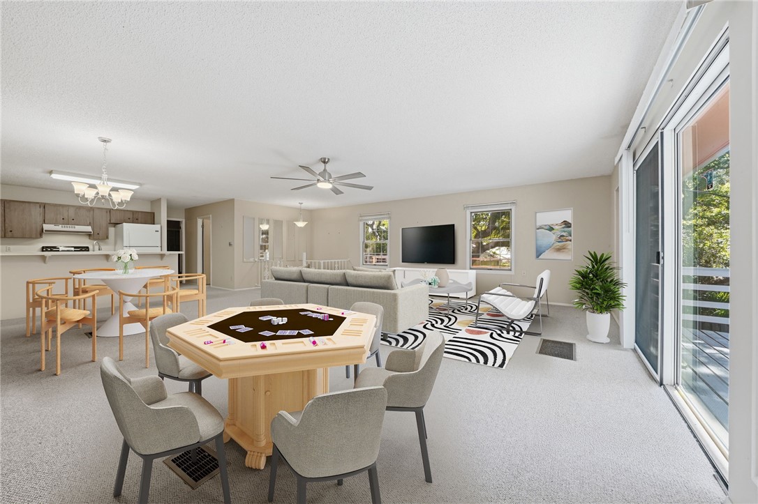 Virtual staging for this large open room