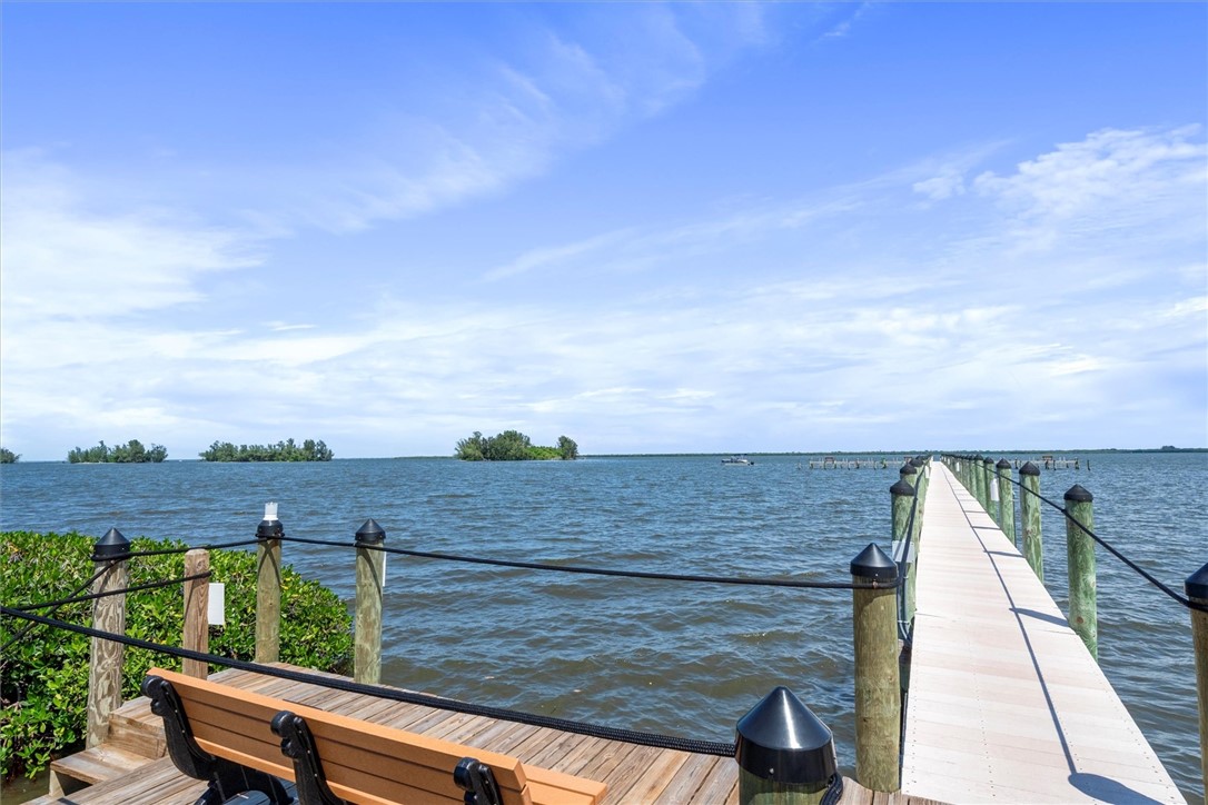 Extensive private dock extending into the water, f